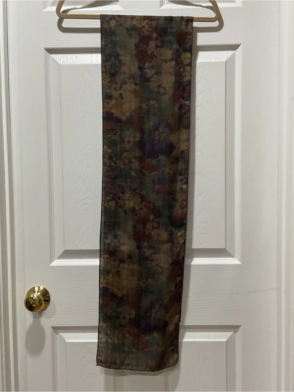 Multicolor Reversible Floral/Plaid Scarf